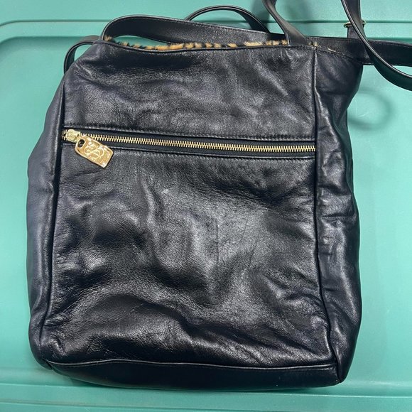 Silver Blue Black purse Reversible cheetah print - Picture 2 of 5